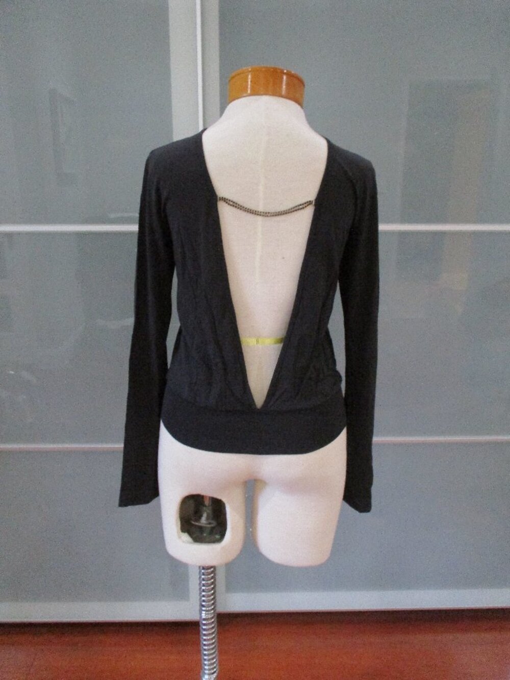 Hugo Hugo Boss Open Back Faux Jeweled Long Sleeve Blouse
